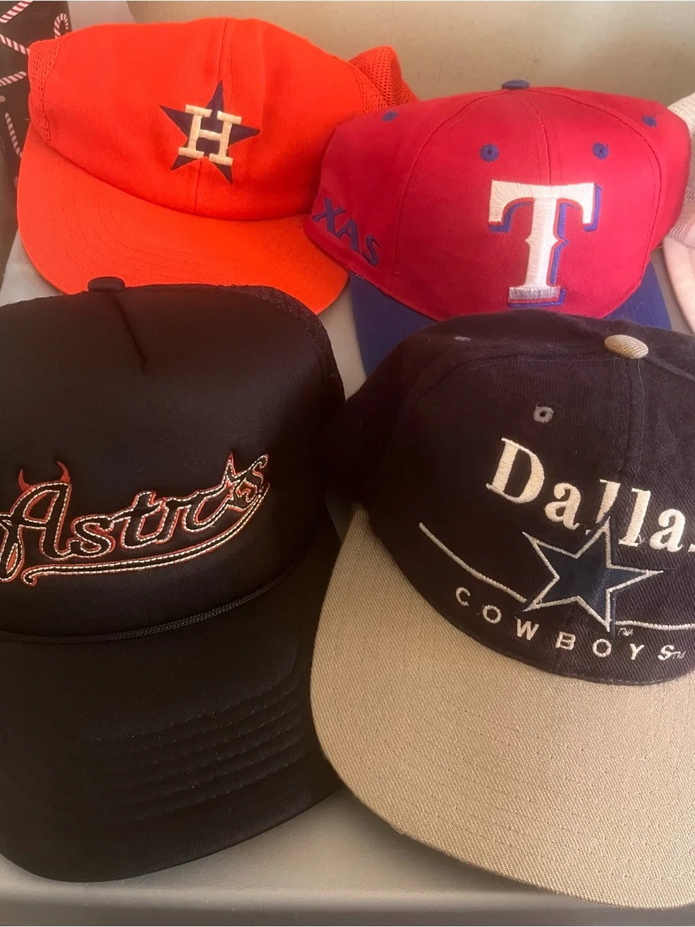 6 vintage texas snapback hat bundle longhorns rangers houston astros dallas wool